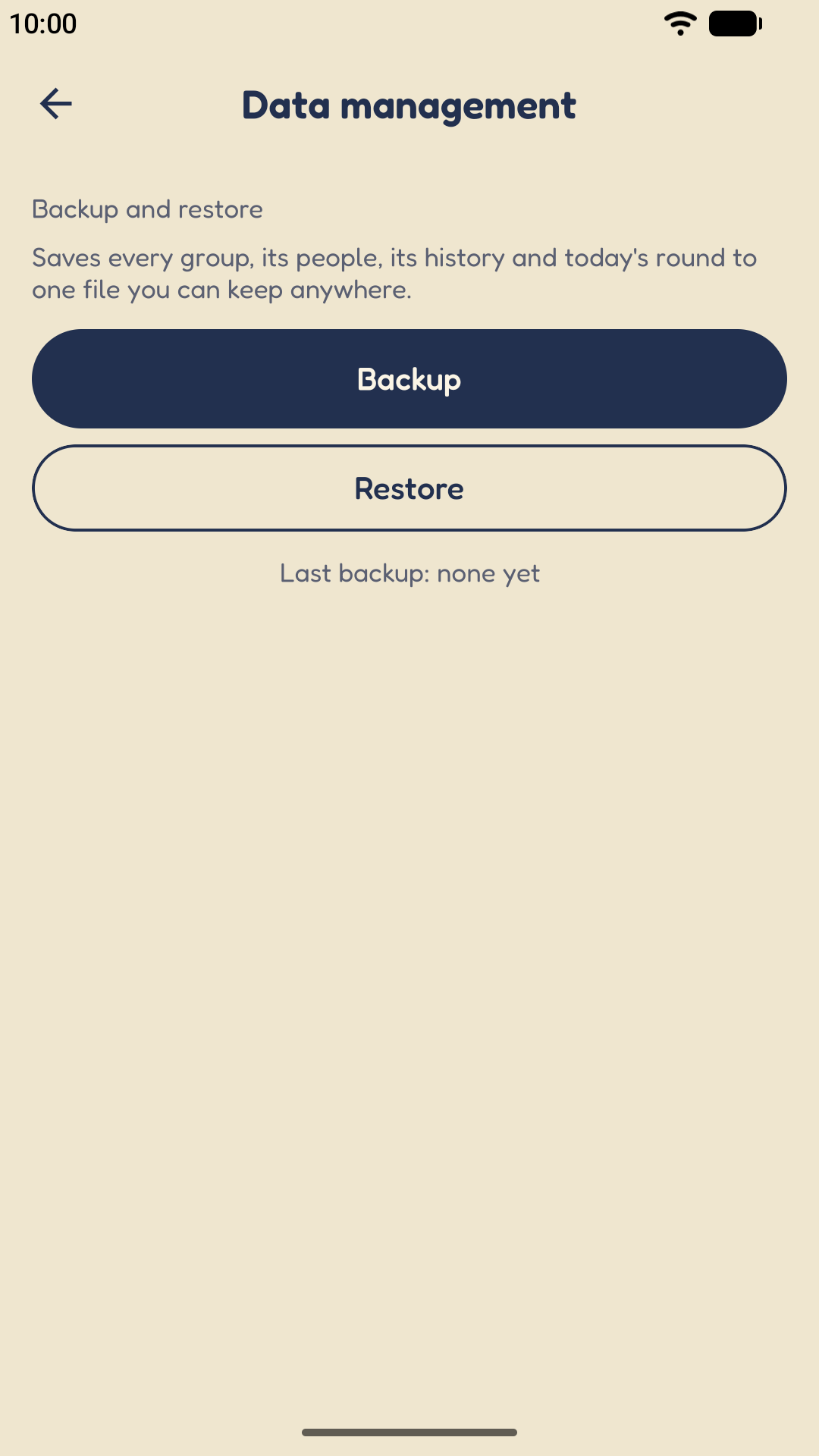 Backup and restore